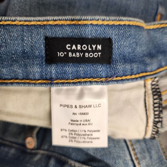 New Veronica Beard Carolyn High-Rise 10" Baby Boot Crop Jeans Raw Hem Size 24W - Picture 4 of 4